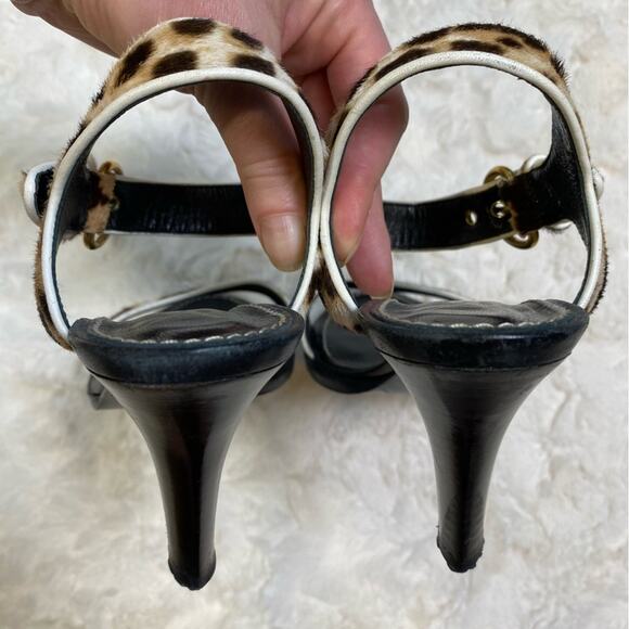 Yves Saint Laurent Ponyhair Animal Print Kitten Heel Sandals
Size 38.5 Leopard - Picture 10 of 14